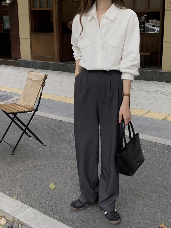 New in autumn!【T.G】Straight fit Korean trousers 18391# CLS