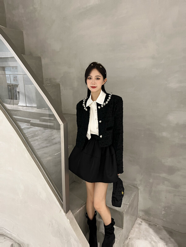 [FEI MAO] High-quality Western-style age-reducing tweed jacket short jacket Z-8449
