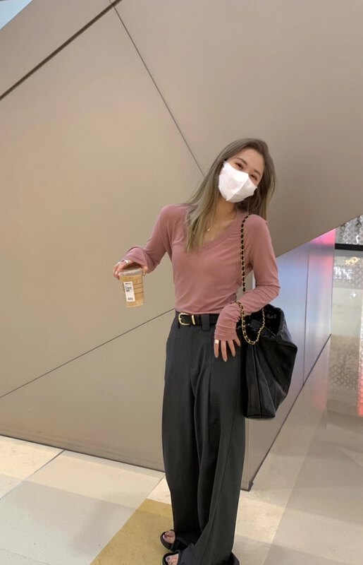 New in autumn! [KAKAJIA] Korean version of the simple basic bottoming shirt 2630# OZQ