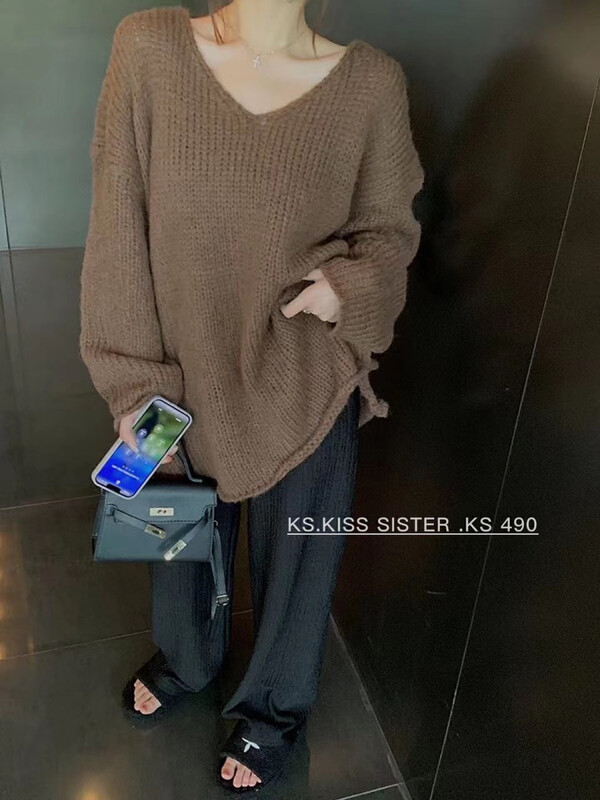 New in autumn!【KS】Korean Lazy Soft Waxy Warm Sweater 25289# CQW