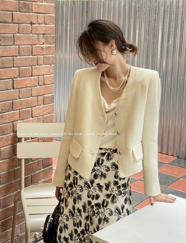 New in early autumn! [YOOMINI] fashionable temperament small fragrance short coat Q12681-R# WPL