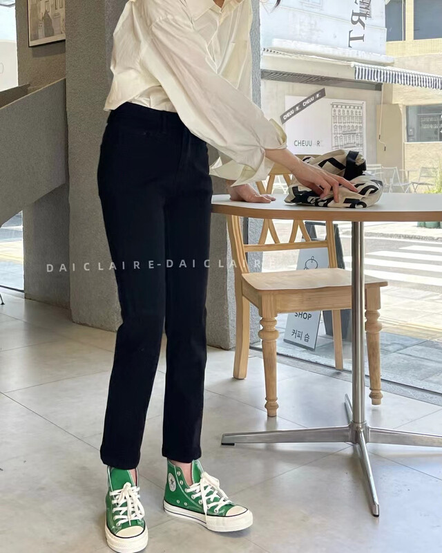 Autumn models are new! [Strictly selected by buyers - Dai Jiaer] Korean textured all-match thin jeans 60051# CL