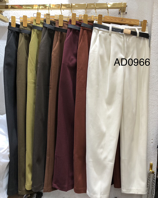 New in autumn! [Queen QUEEN] Korean simple wide-leg slim casual pants (with belt) AD0966# OZQ