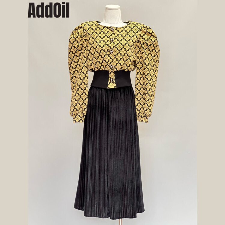 New in autumn! [ADDOIL] Elastic waist velvet slim skirt 885-1# ZXL