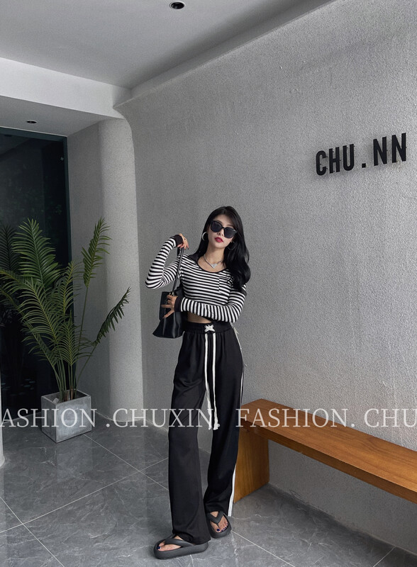 [C.X Beginning] New Pure Desire Design Chic T-Shirt + Casual Pants Set (Sell Set Only) YS1-6555# WTT