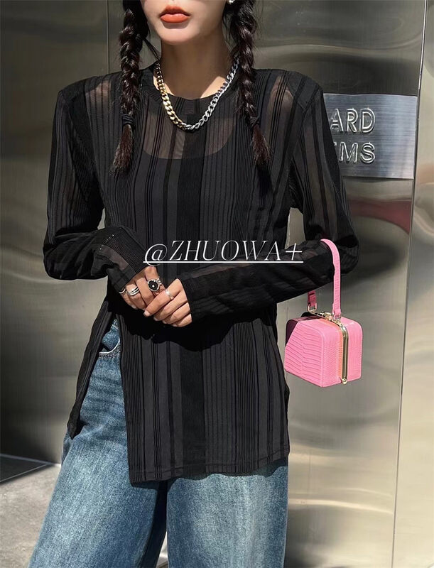 Autumn models are new! [Strictly selected by buyers - Zhuowa] thin layered ins split bottoming shirt (excluding inner build) 2579# CL