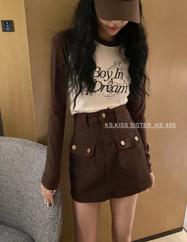 New in early autumn! [KS] Korean version of the slim short long-sleeved T-shirt 28201# CQW