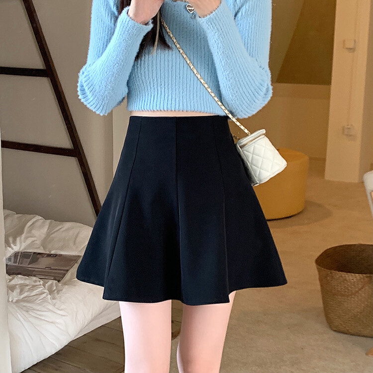 Autumn is new! [Timely rain] Korean style ins retro temperament design high waist slim skirt 46115# WPL