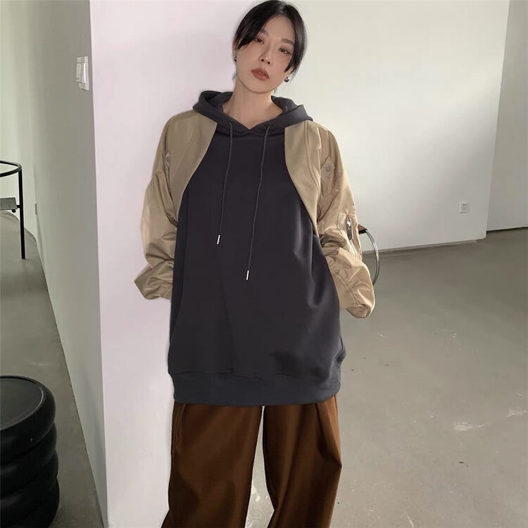 Autumn is new! [Yayiro] Korean style fashion hooded sweater + design all-match coat suit 6965# GYJ
