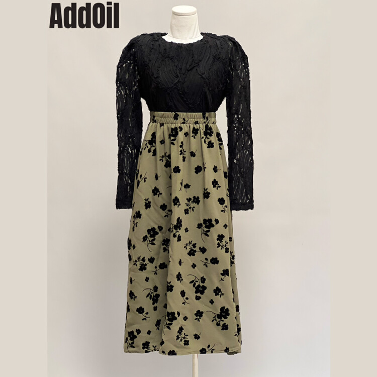 New in autumn! [ADDOIL] three-dimensional lace slimming lace shirt 9275# ZXL