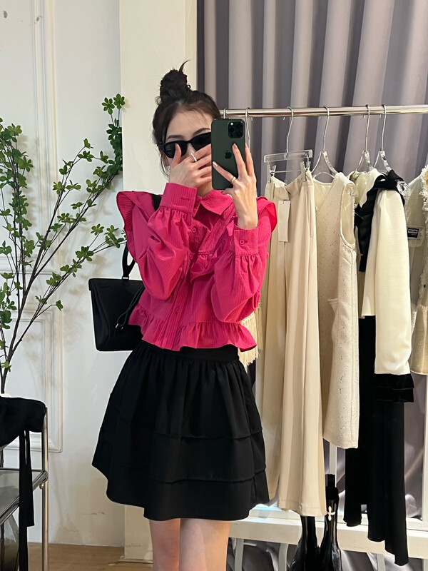 New in autumn! [FEIMAO (YIMAO)] Temperament lady fresh and versatile shirt YM-8489-4526# LSL