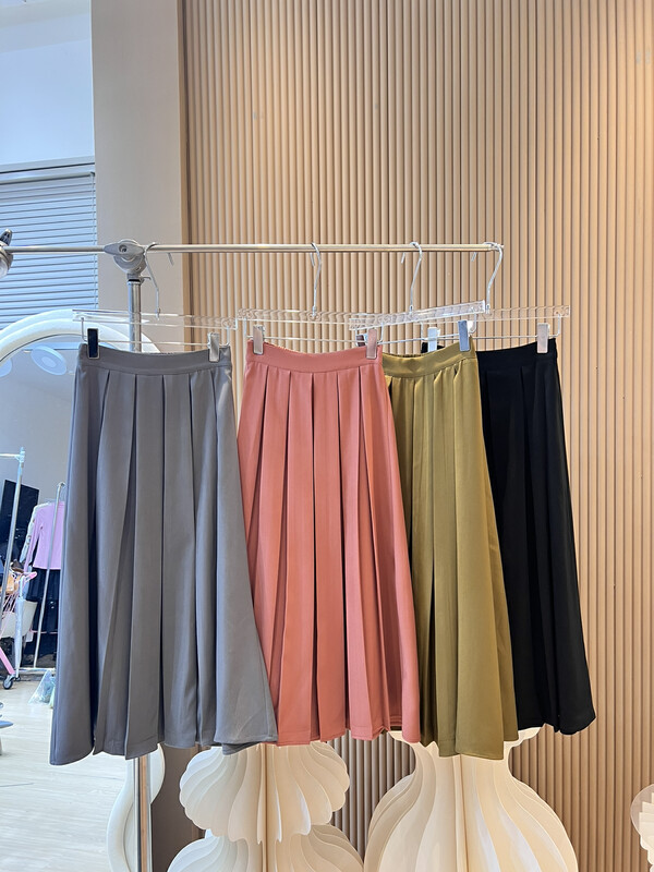 [FEI MAO] Temperament, loose, solid color, Korean version, high waist, pleated, slim, all-match skirt, skirt, elastic waist Z-4617