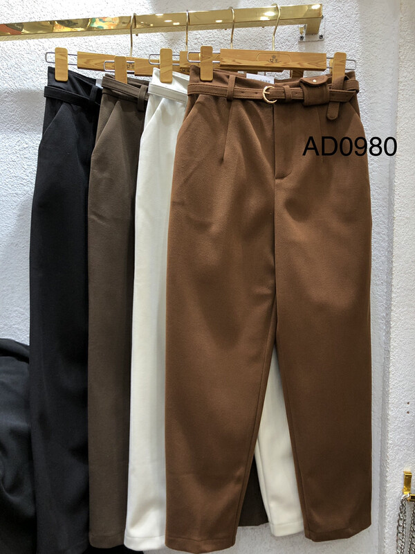 New in autumn! [QUEEN QUEEN] Fashionable wide-leg retro slim casual pants (with belt) AD0980# OZQ