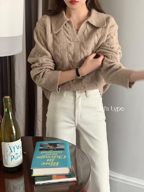 New in autumn!【VIVIS TYPE】Korean twist loose warm sweater 9212# HJY