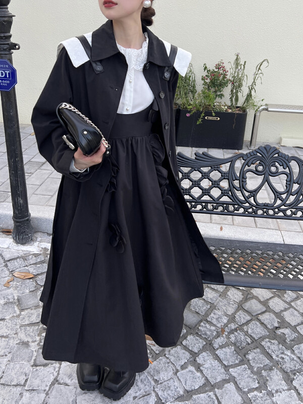 New in autumn! [FEIMAO (YIMAO)] loose temperament mid-length trench coat Z-8471# LSL