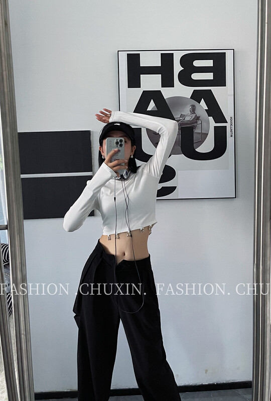 Autumn is new! [C.X original heart] commuter all-match short shoulder pad shirt -6570# WTT