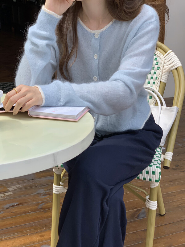【T.G】High quality simple and versatile knitted cardigan (32% superfine mohair 28% wool) 18001# CLS