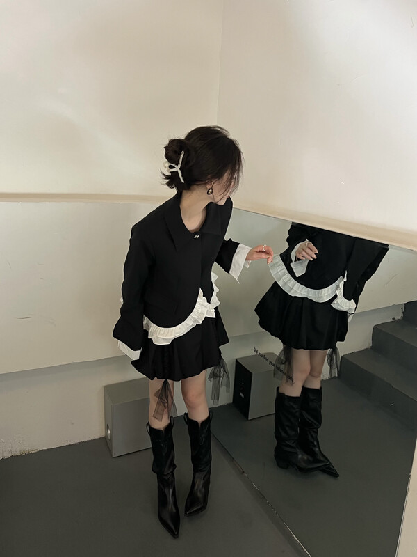 New in early autumn!  【FEIMAO (YIMAO)】French retro contrasting color fungus edge suit YM-8348# LSL
