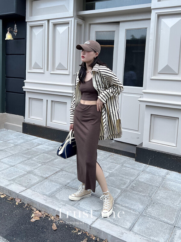 【TRUSTME】Basic Versatile Slit Skirt 40144