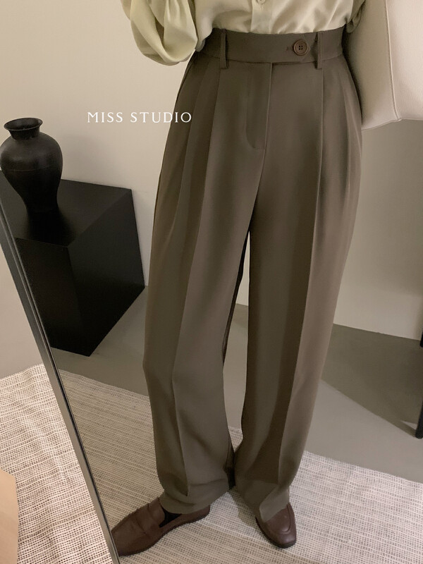 【MISS】Korean all-match casual back waist elastic trousers W175