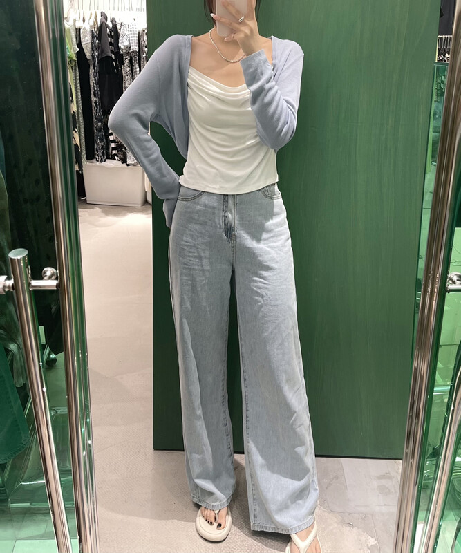 【ES MODISH】All-match Lazy Wind Tencel Knit Cardigan JK1722# CQW