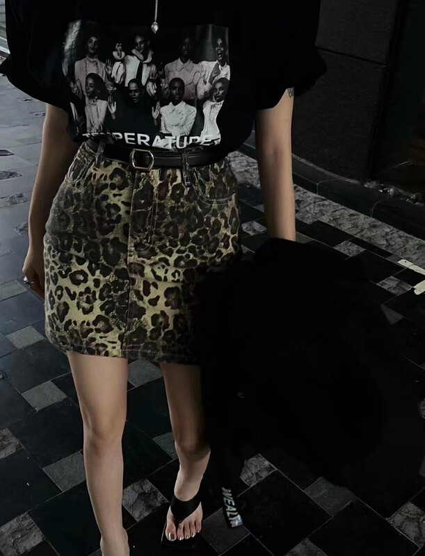 New in early autumn!  【MI】Street Trend Fashion Leopard Print Skirt (With Detachable Belt) 1202# PCZ