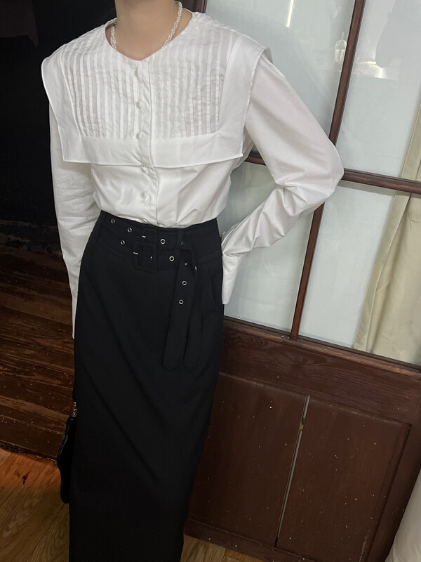 New in autumn! [FEIMAO (YIMAO)] Korean pleated design long-sleeved shirt Z-4538# LSL