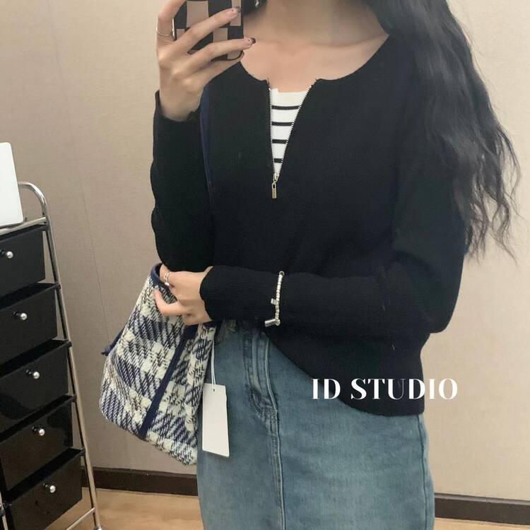 Autumn is new! [I-D] Korean version all-match simple knitted sweater 3180# L