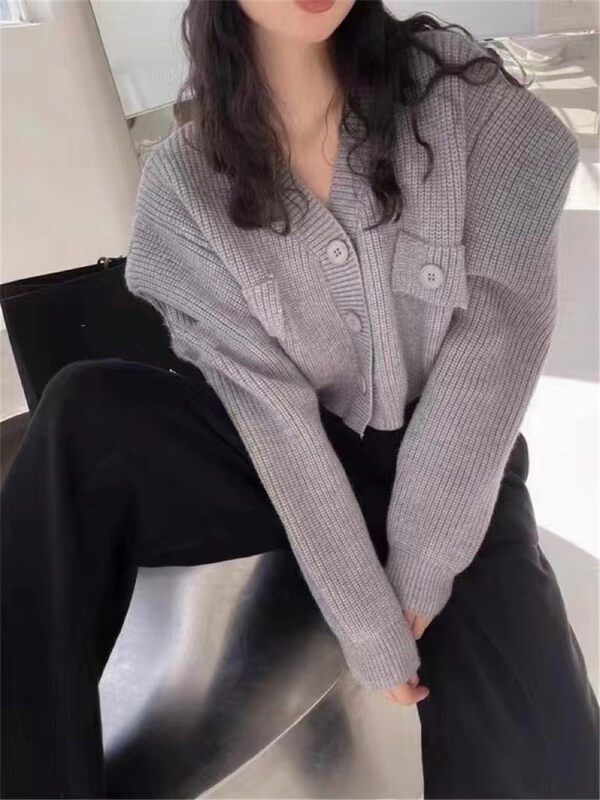 New in autumn!  [Korean C Home] Casual Simple Neck V-Neck Knit Cardigan 0211# PCZ