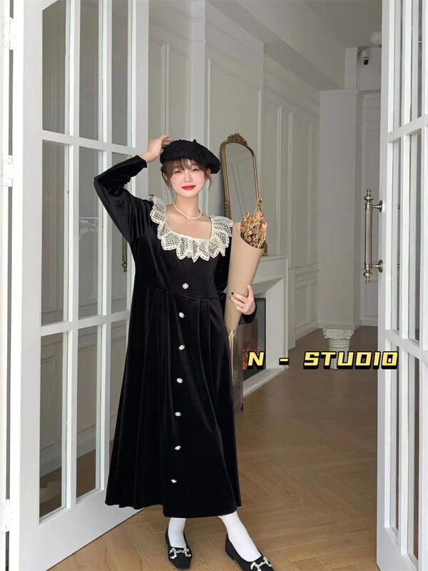 New in autumn! [N] Color matching slim single-breasted dress Q179# WTT