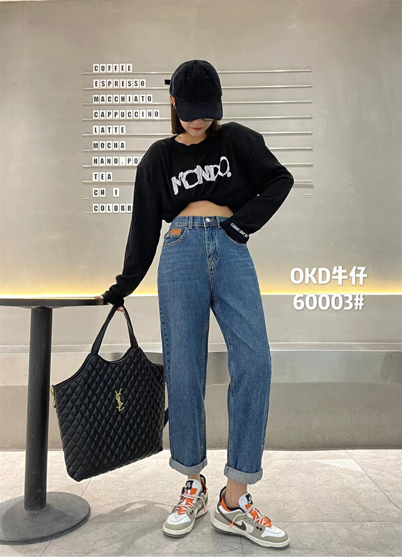 Autumn is new! [OKD] Korean version of the semi-elastic Harlan skinny old jeans 60003# GY