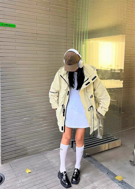 New in autumn! [Yayiro] Korean hooded loose windbreaker 2778# GYJ