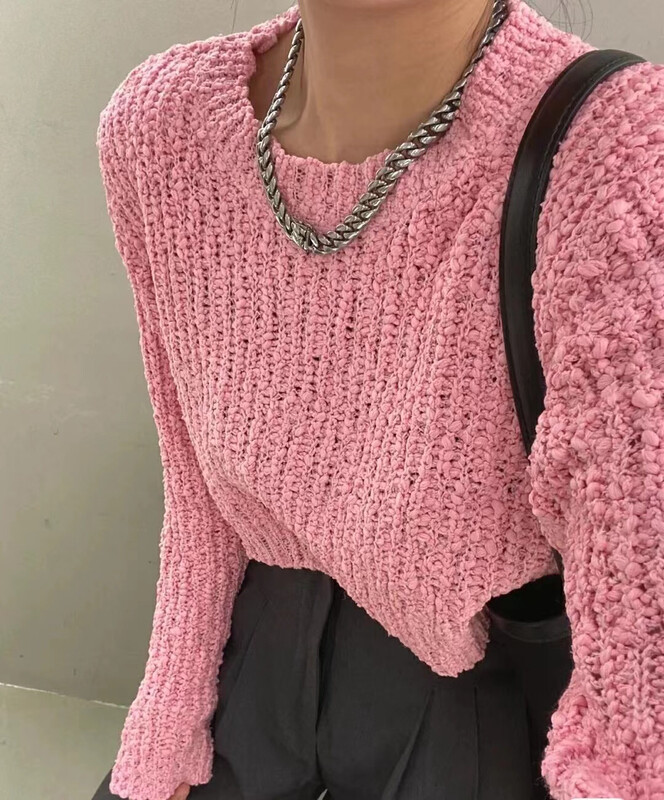 Autumn is new! [KS] round neck, age-reducing and slimming shoulder pad warm sweater 26233# CQW