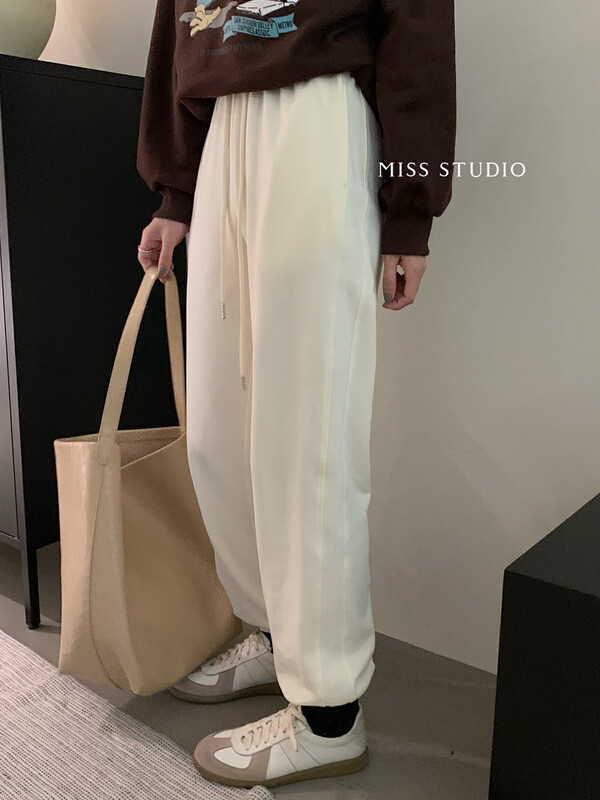 【MISS】Korean all-match casual drawstring sweater casual pants Y8929