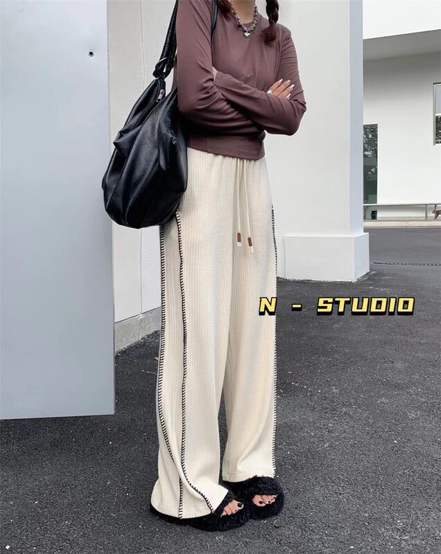 New in autumn! [N] Lace-up all-match Korean casual pants Q258# WTT