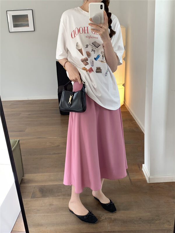 New in autumn!【T.G】Korean style slim pleated all-match skirt 17232A# CLS