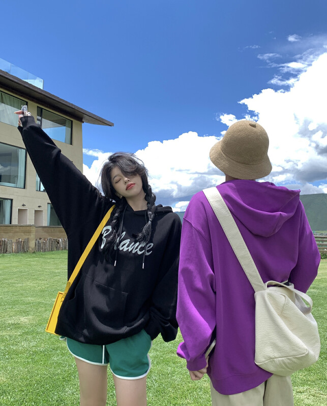 【11AN】Sequin toothbrush embroidered hooded sweater A6958