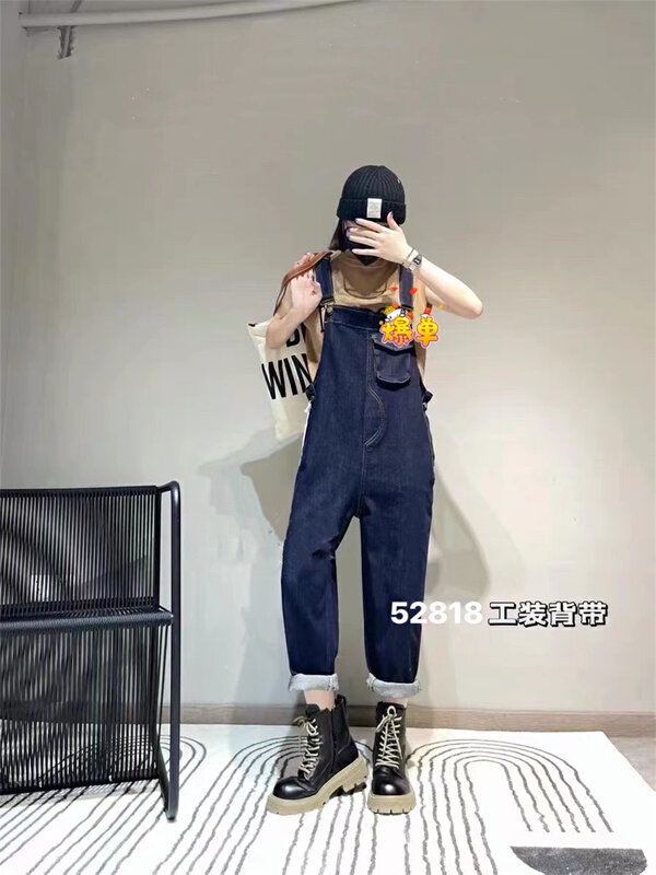 Autumn is new! [OKD] Korean fashion all-match pocket design overalls overalls 52818# GY
