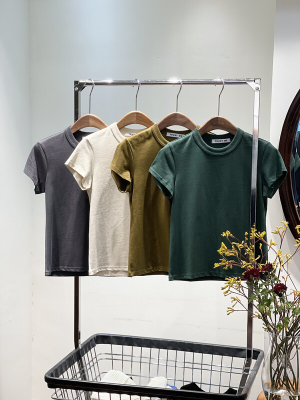 [TRUSTME] Japanese simple cotton short-sleeved T-shirt 40058