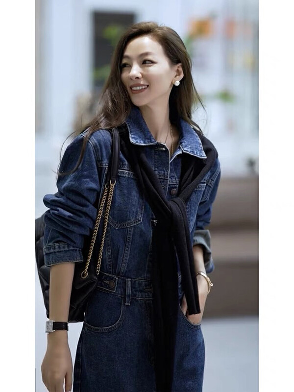 Autumn is new!【KIKI STUDIO】Korean fashion mid-length dress (with shawl) 6588# HJY