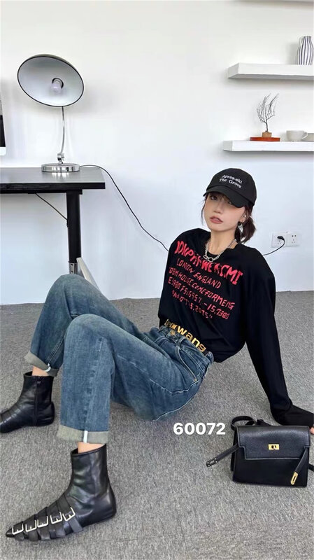 New in autumn! [OKD] Design waist initial letter Harlan slim jeans 600072# GY