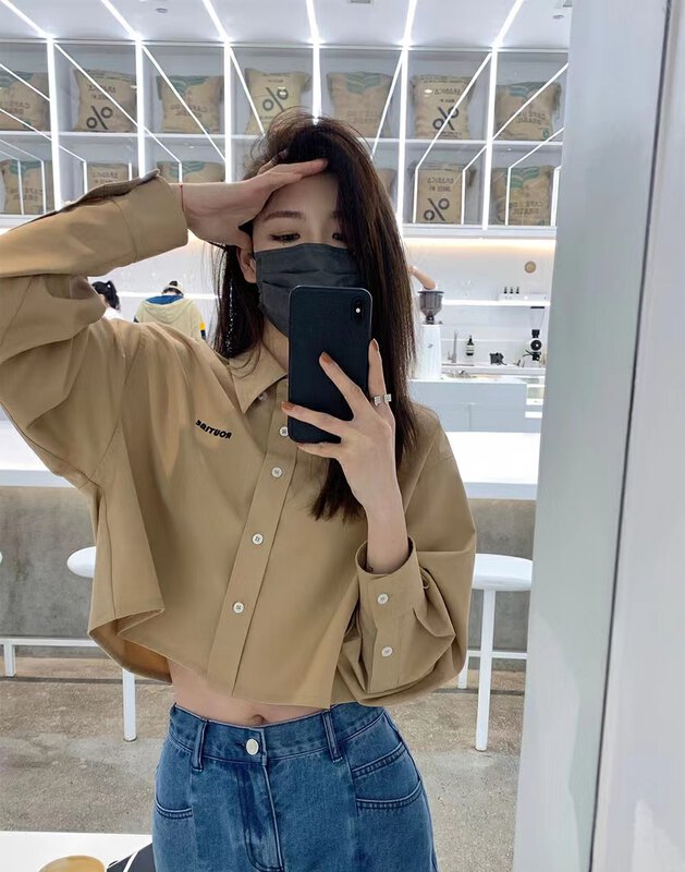 Early autumn new style!【KAKAJIA】embroidered letter long-sleeved shirt 2568# OZQ