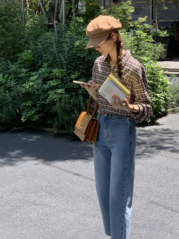 New in early autumn!【T.G】Fashionable high waist loose all-match jeans 17782# CLS