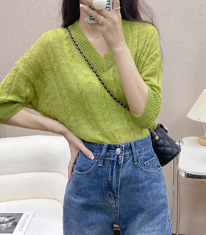 New in early autumn! [I-D] Korean style V-neck shirt YS3056# L