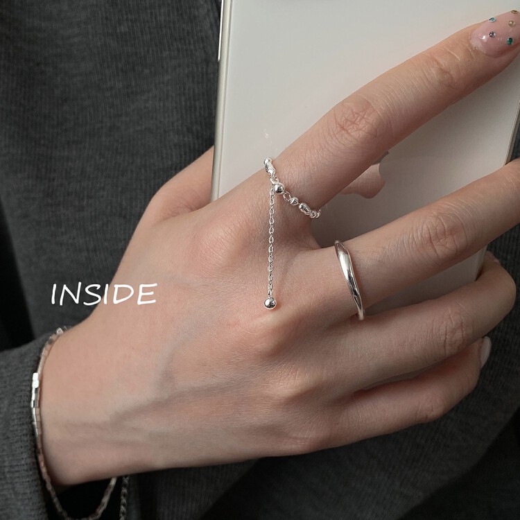 [INSIDE] Light luxury exquisite car flower chain adjustable geometric opening niche design ring (with box random) J3412# ZXL
