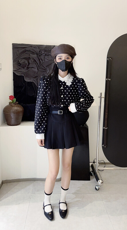 Autumn is new! [Timely rain] Hanfeng ins retro age-reducing high-waist skirt (with belt) 07058# WPL