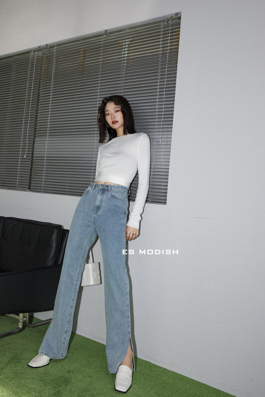 New in early autumn!【ES MODISH】Nice lace-up design slim-fit shirt (including 20% ​​cashmere) BL1853# CQW