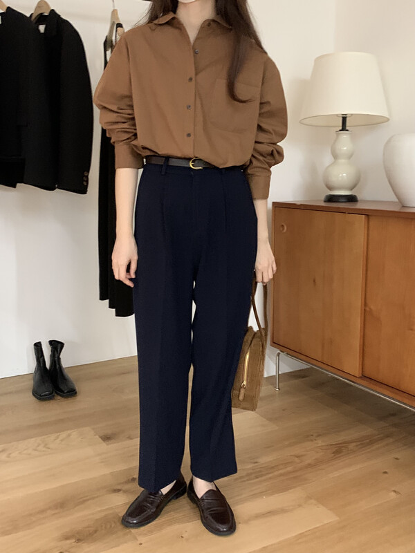 New in autumn!【T.G】Korean slim straight trousers (with belt) 18501# CLS