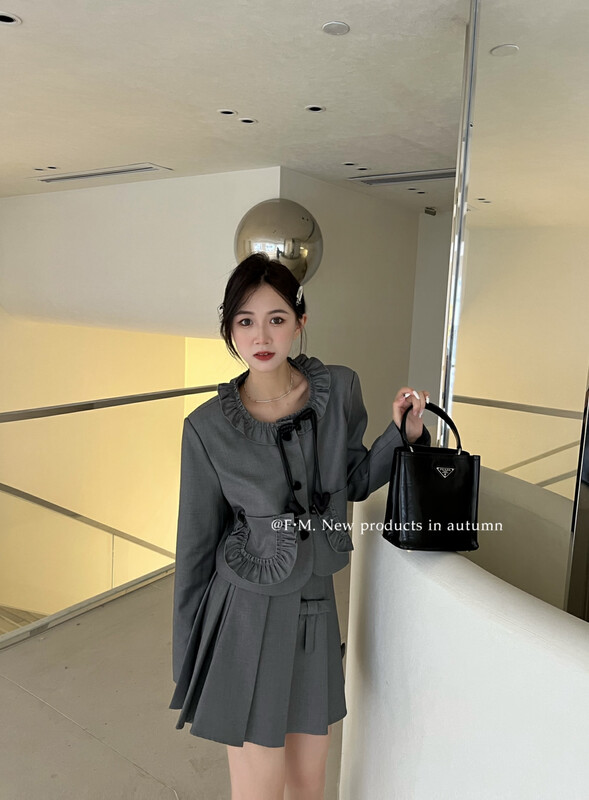 【FEI MAO】Korean style suit + pleated slim skirt suit YM-8414