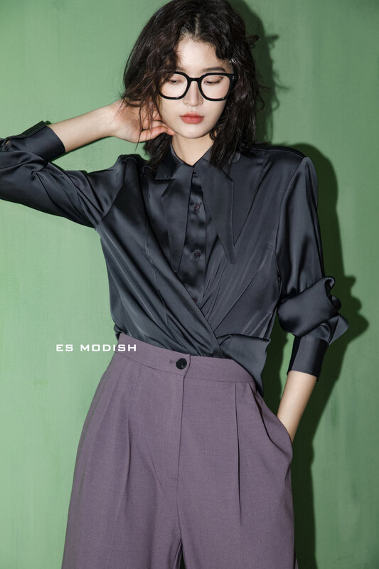 New in early autumn!【ES MODISH】French retro luxury casual shirt BL1769# CQW